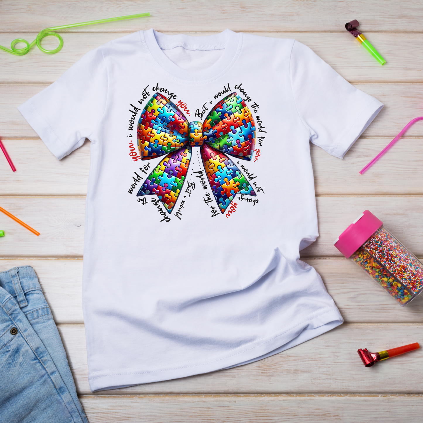 Autism Awareness Bow T-Shirt