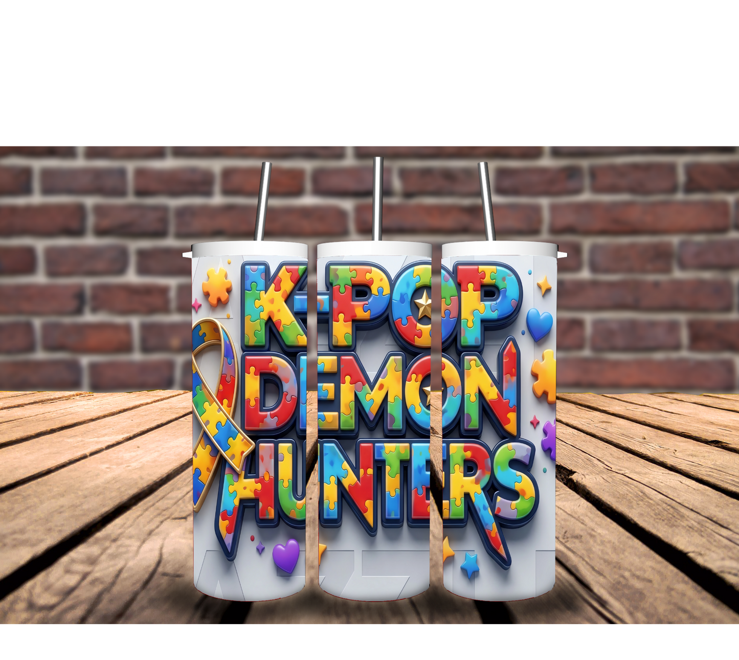 Autism Awareness Demon Hunter 20oz Tumbler