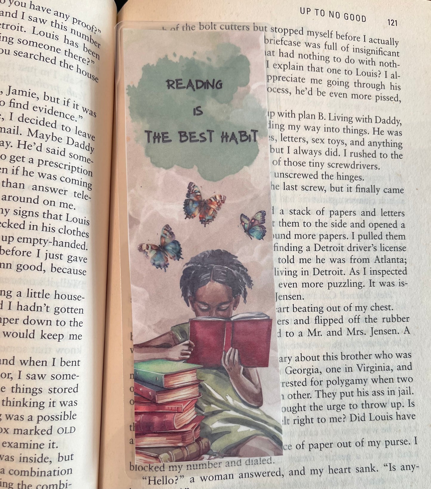 Reading is the best habit- laminated bookmark