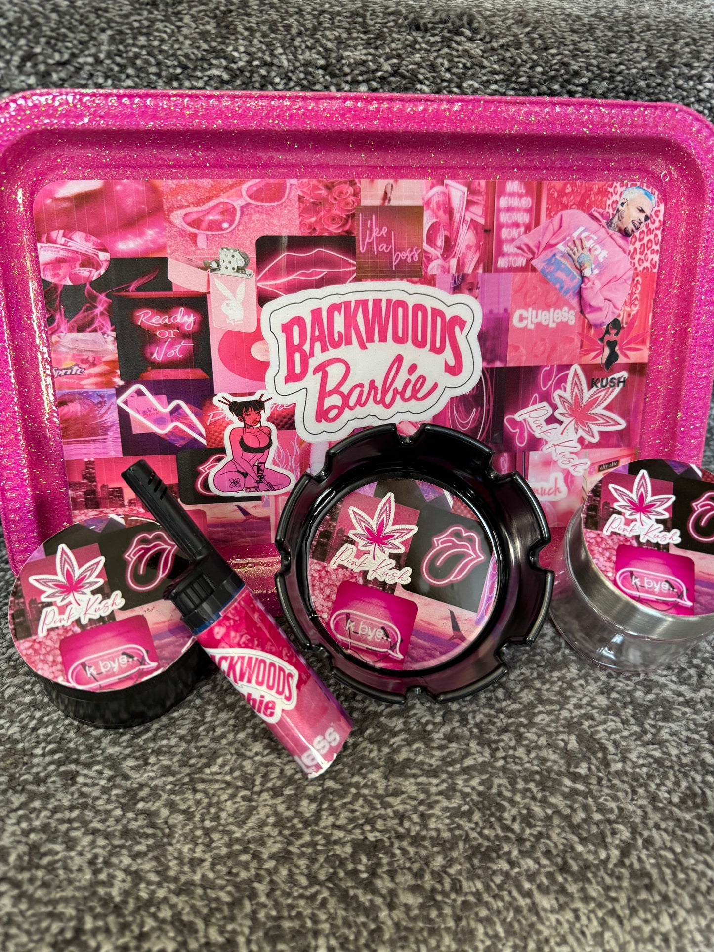 Backwoods Barbie Rolling Tray Set