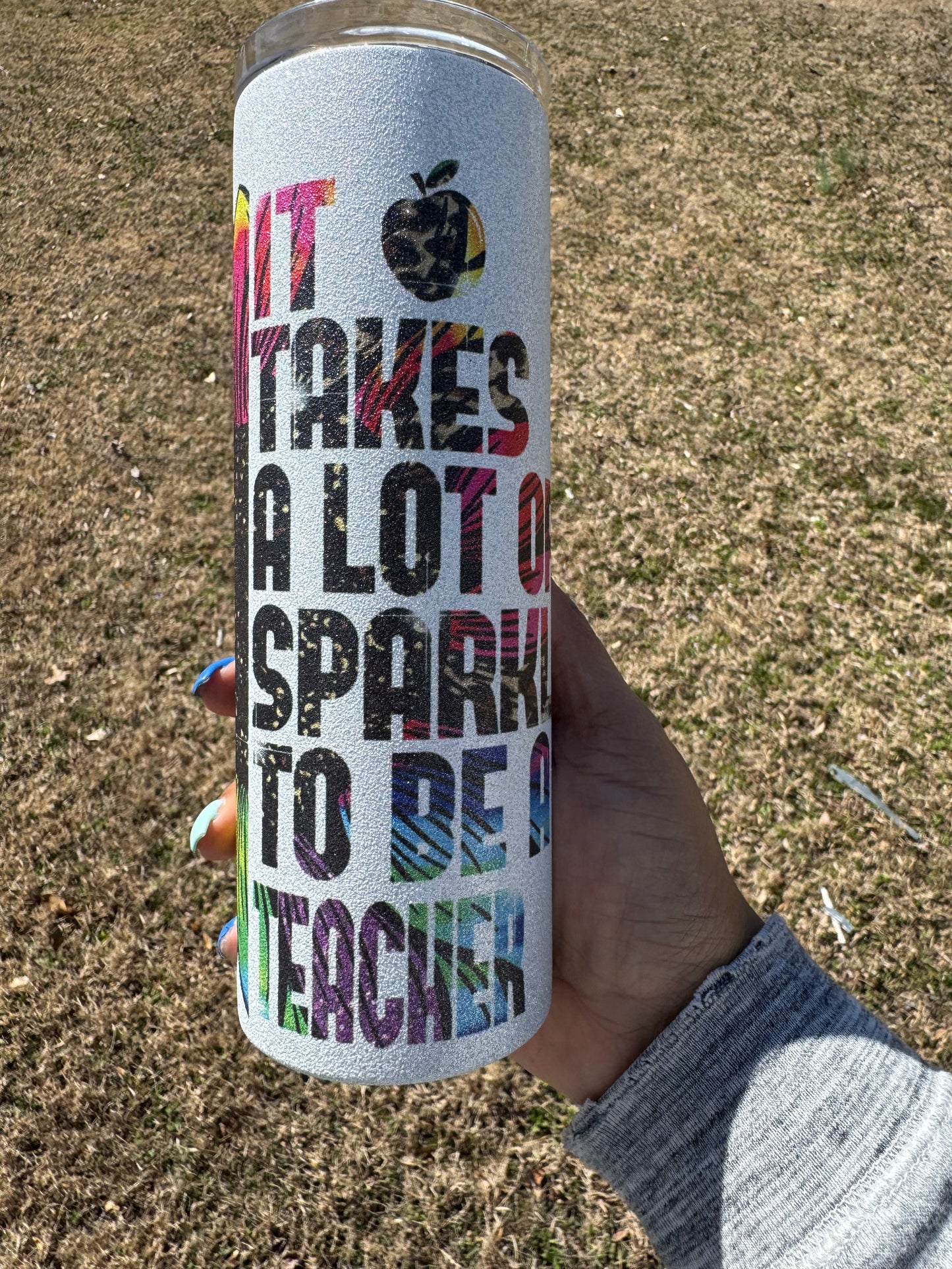 Teacher Sunflower 20oz Glitter Tumbler (Clearance)