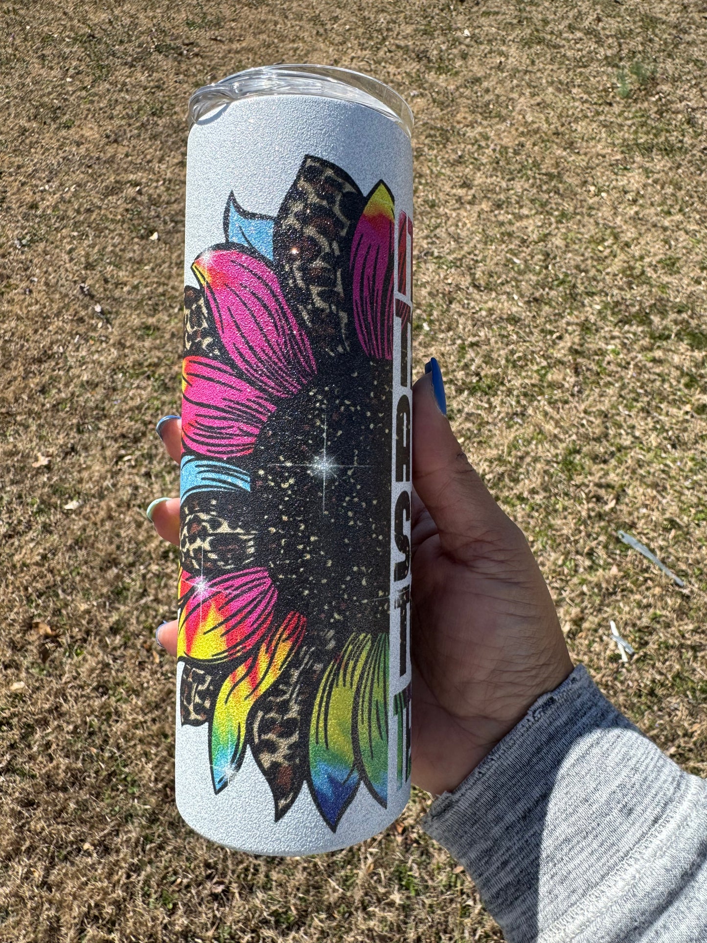 Teacher Sunflower 20oz Glitter Tumbler (Clearance)