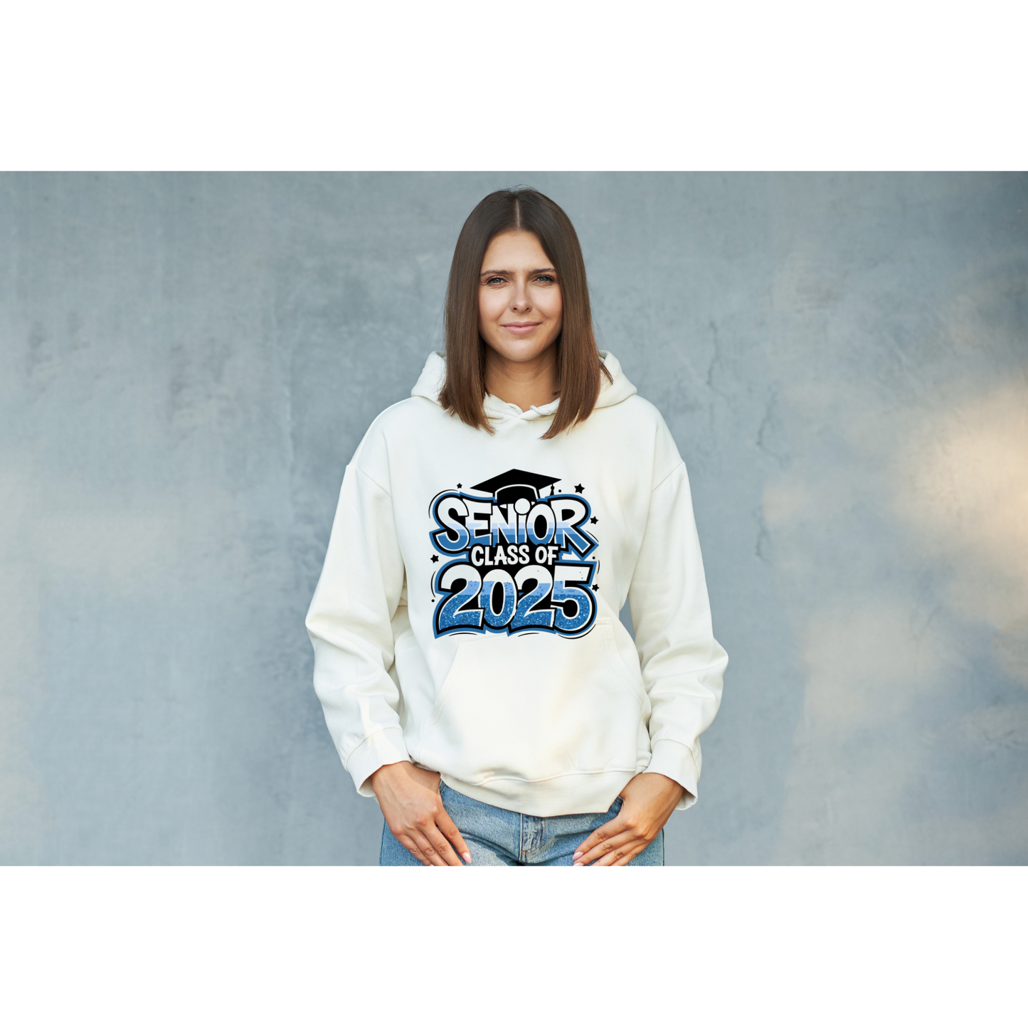 Blue and Black Senior 2025 Hoodie