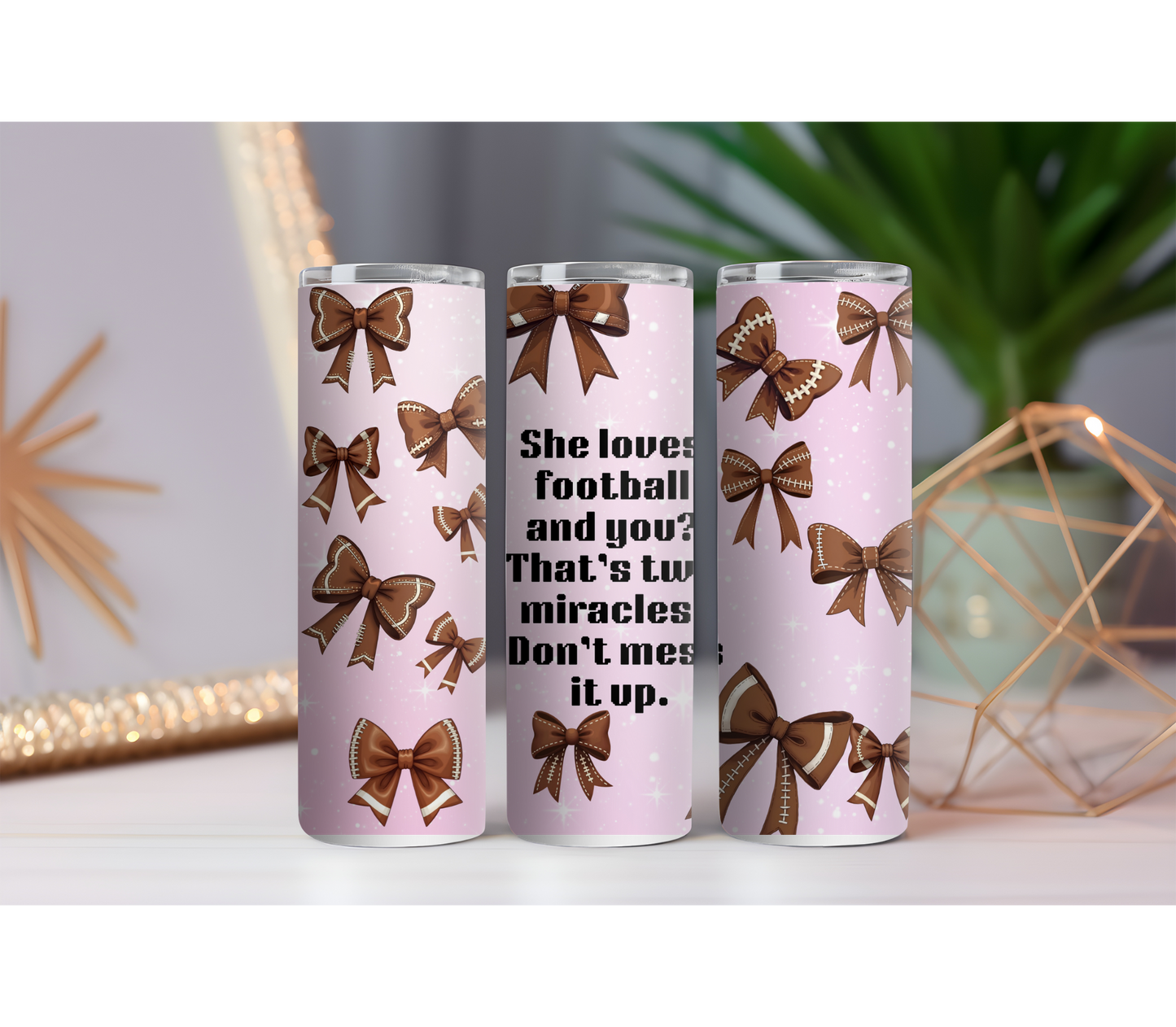 She Loves Football 20oz Tumbler
