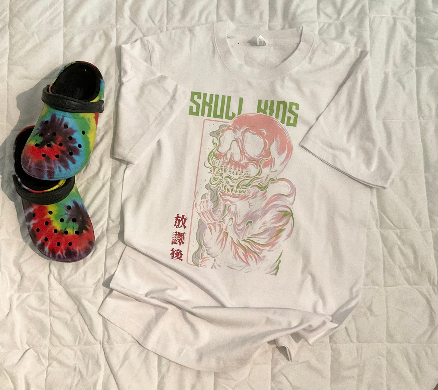 White Skull Kids T-Shirt Size M