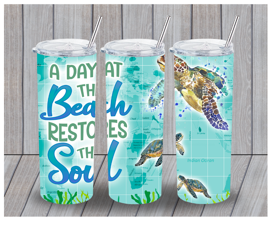 20oz A Day At The Beach Tumbler
