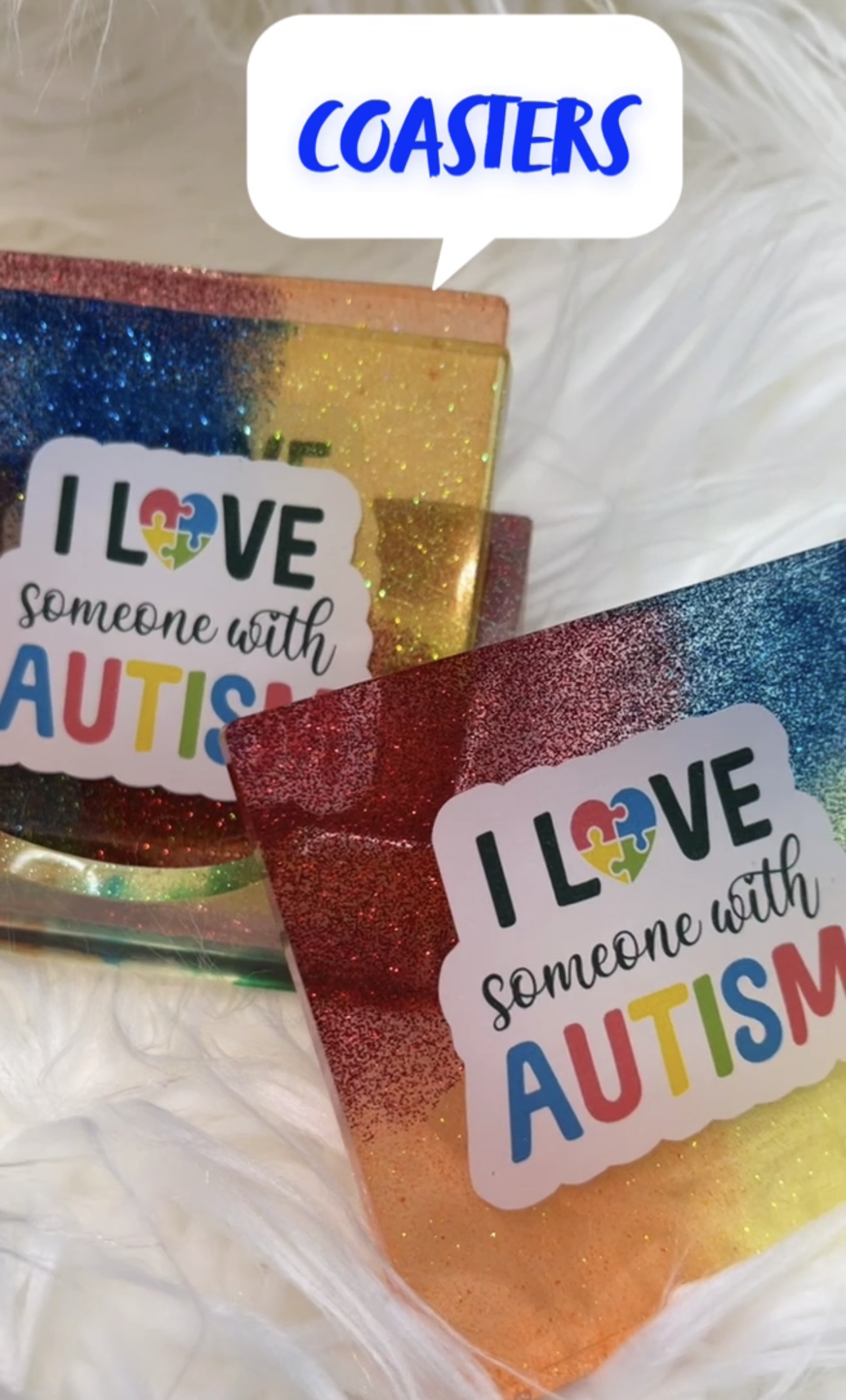 Autism Coaster Set- I love someone with Autism