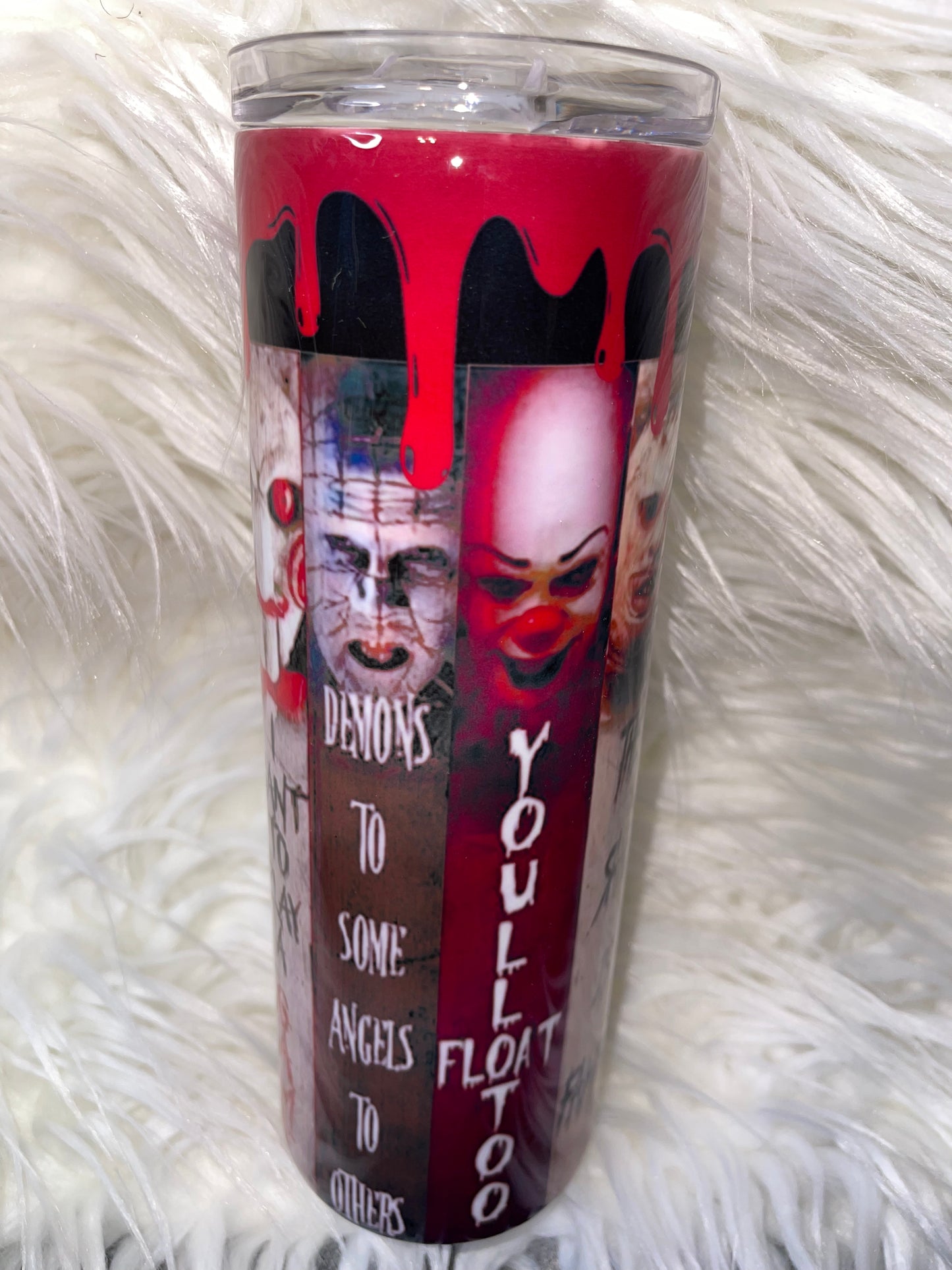 Multi-Horror 25oz Tumbler. Top and straw included
