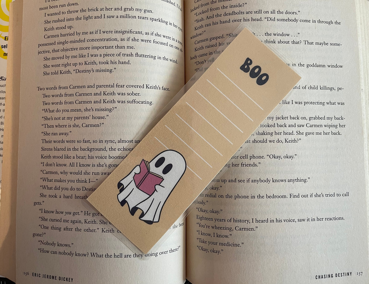 Boo Ghost- laminated bookmark