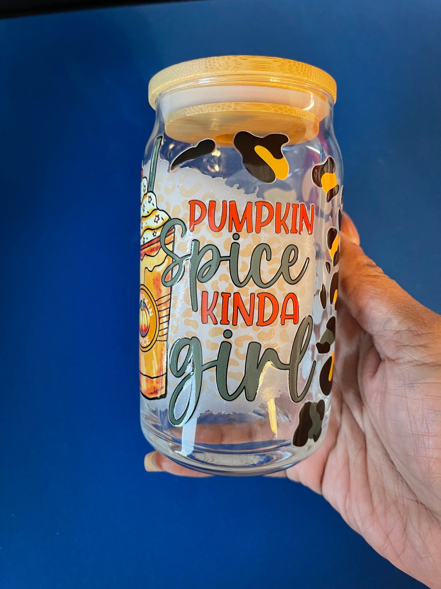 Pumpkin spice kinda girl 16oz glass can