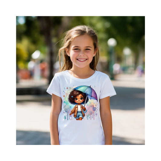 Kids Little girl with umbrella t-shirt