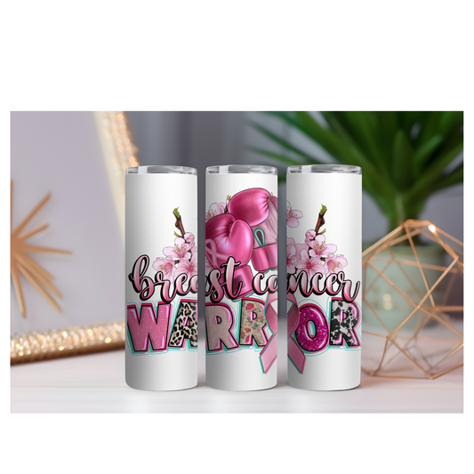 Breast Cancer Warrior With Gloves 20oz Tumbler