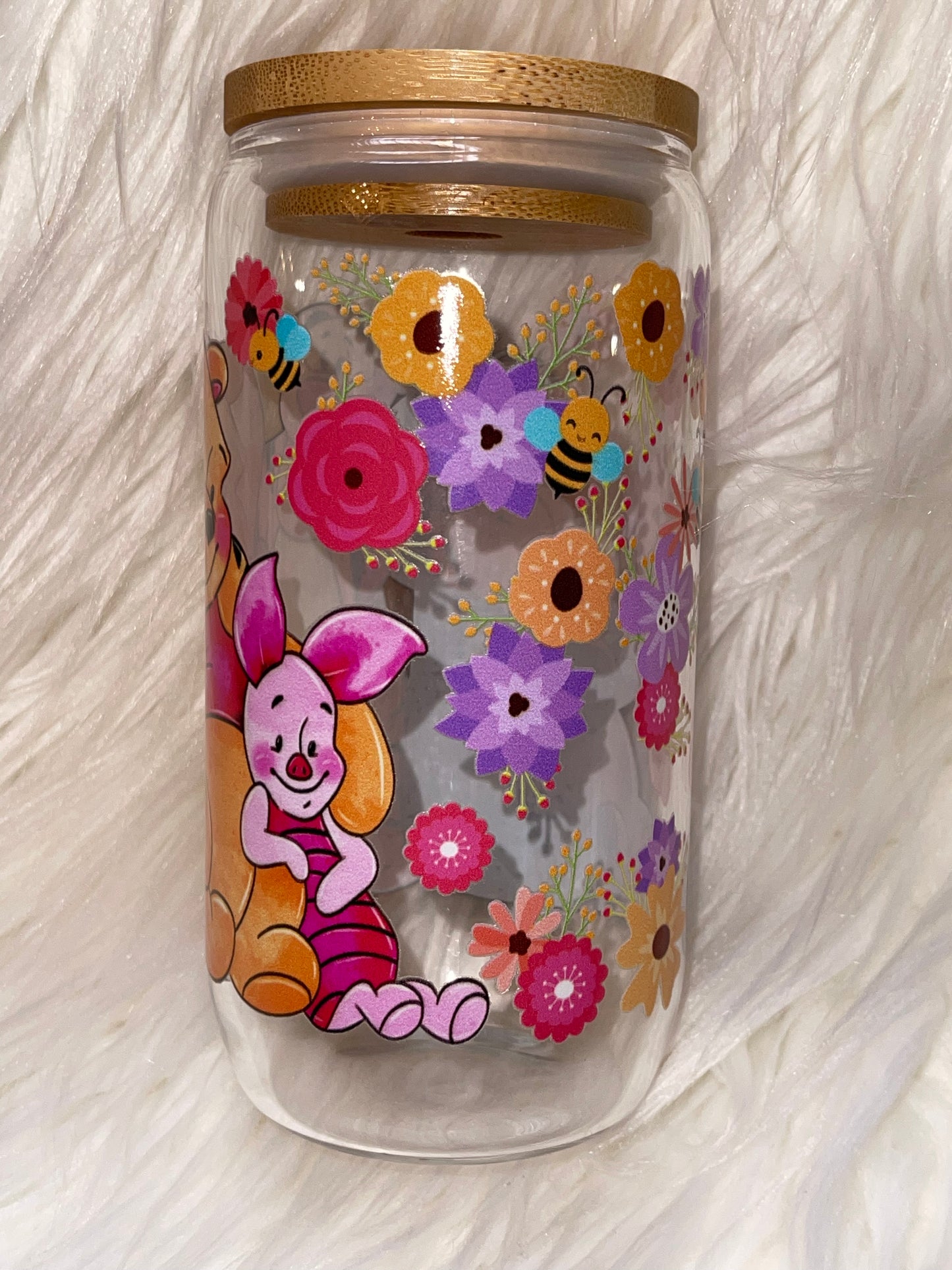 Pooh and Friends 16oz glass can