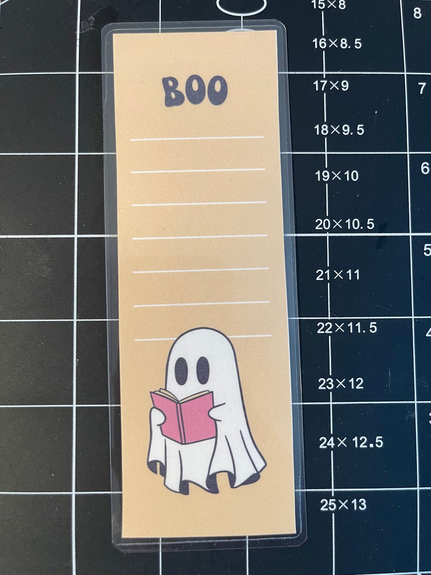 Boo Ghost- laminated bookmark