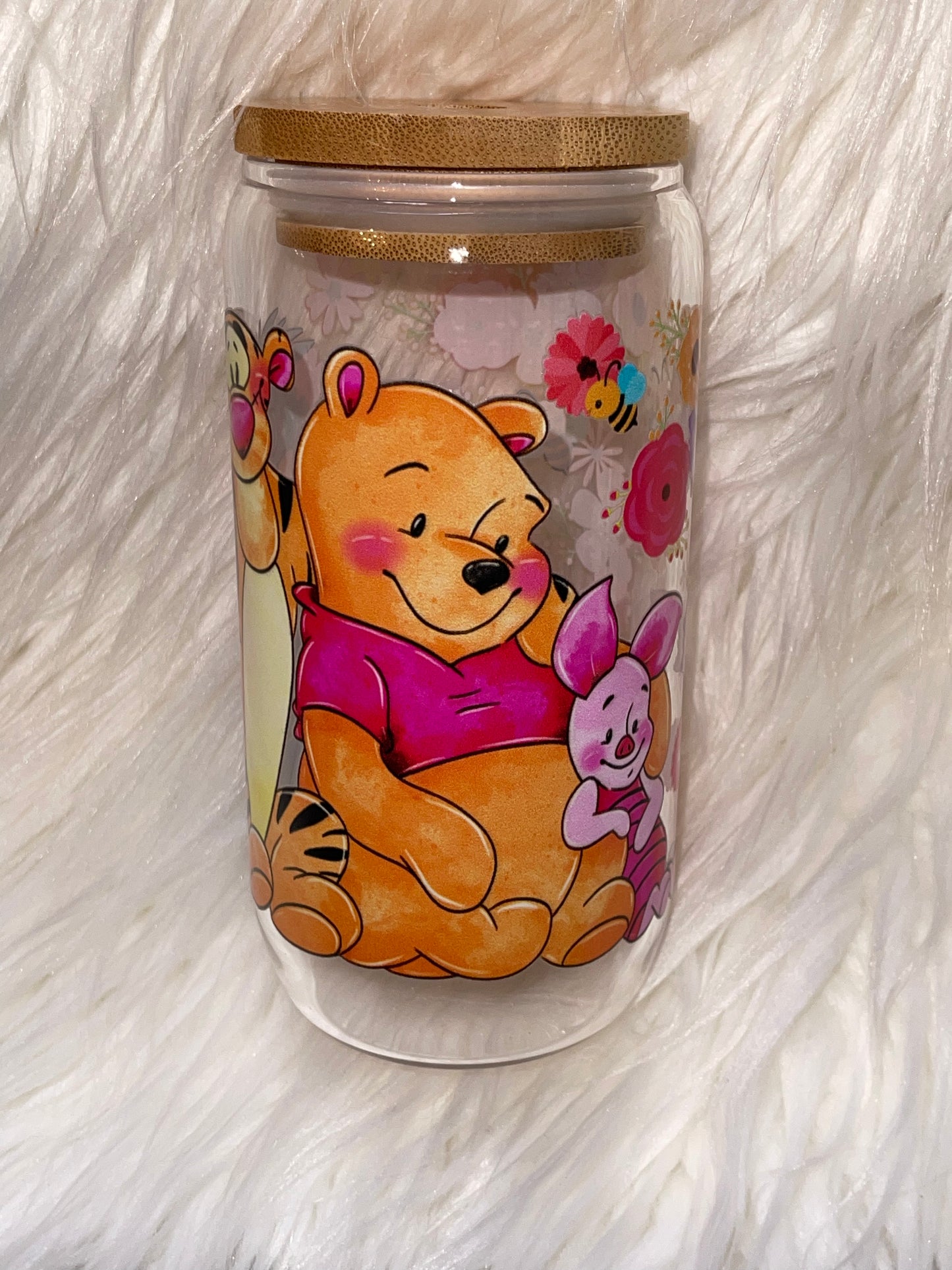 Pooh and Friends 16oz glass can