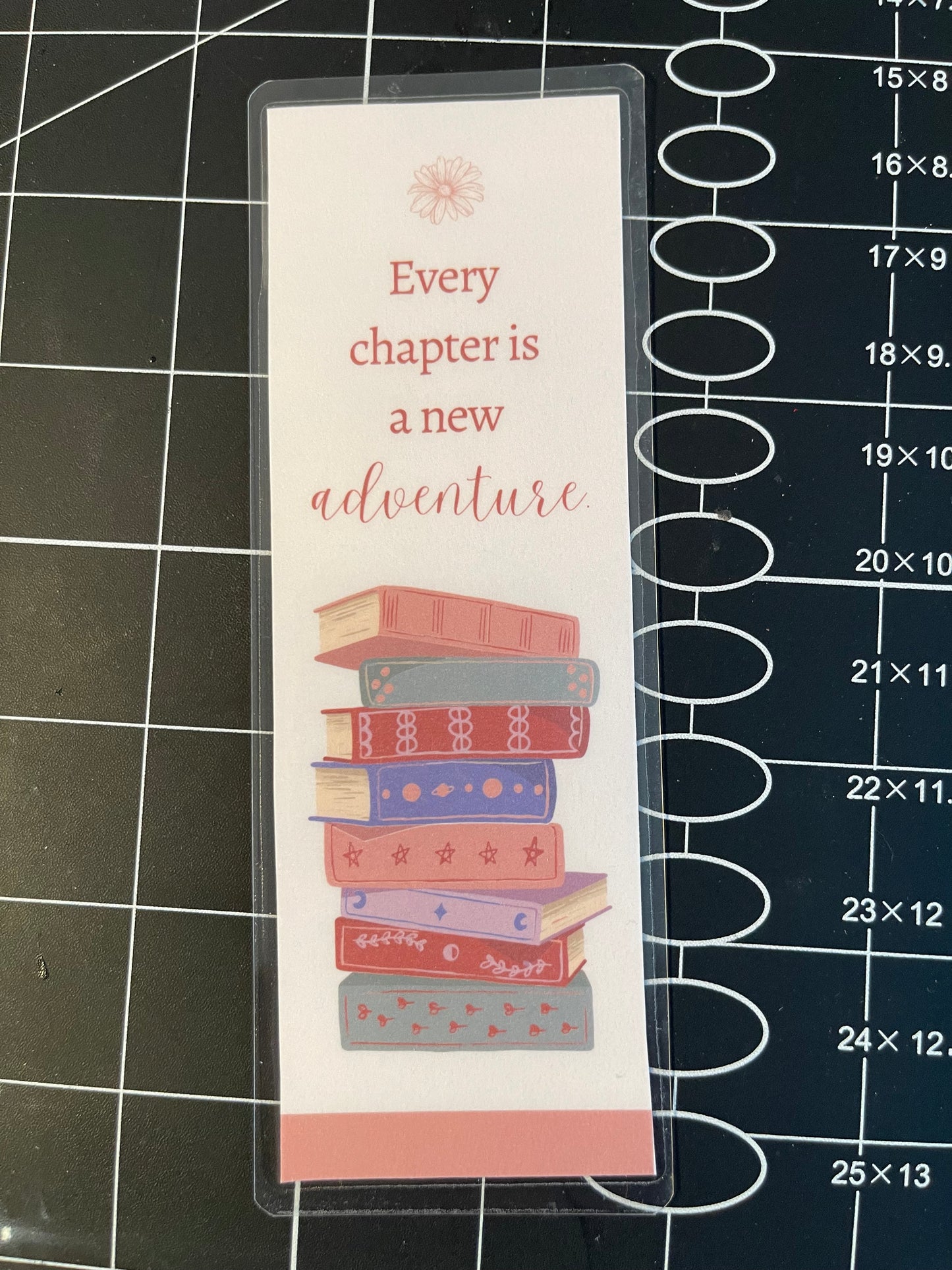 Every chapter is a new adventure- laminated bookmark