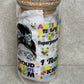 Autism Mom 16oz Glass Can Cup With Bling Lid