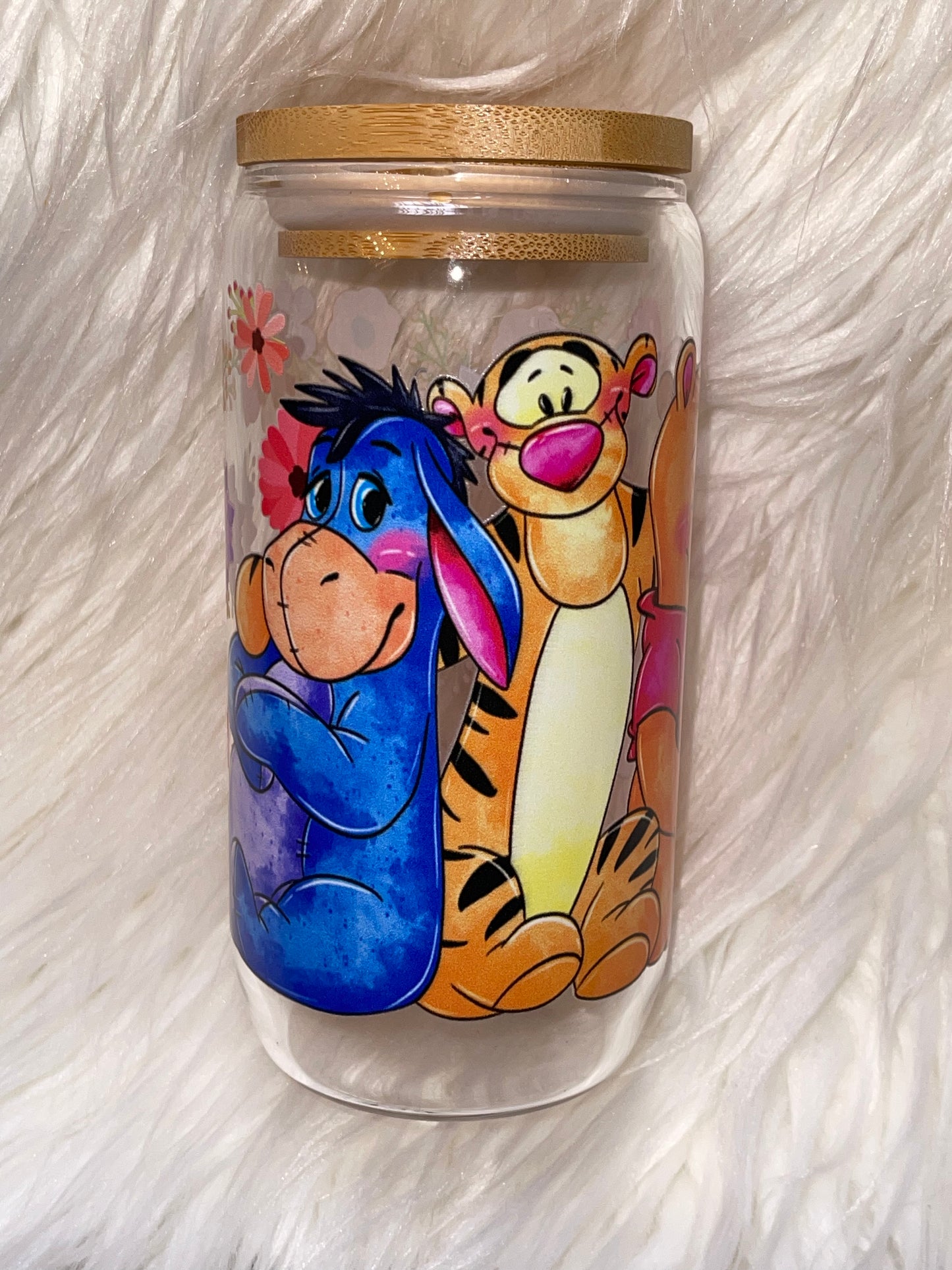 Pooh and Friends 16oz glass can