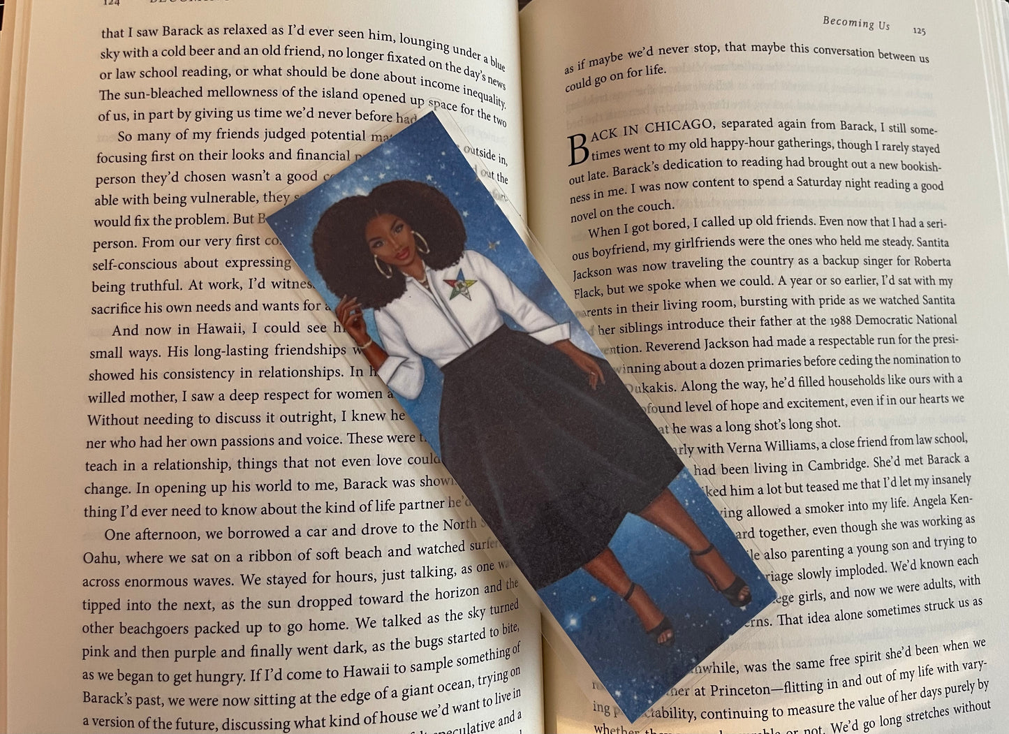 OES Afro girl- laminated bookmark