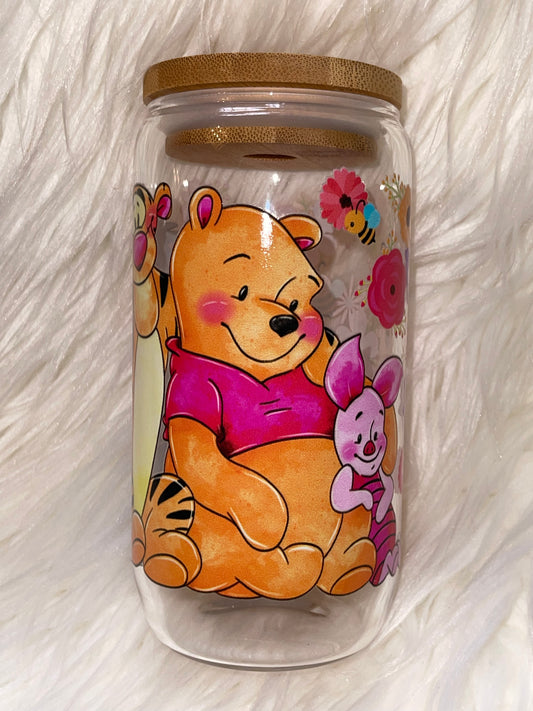 Pooh and Friends 16oz glass can