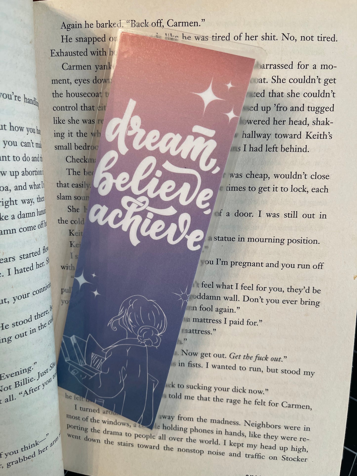 Dream Believe Achieve- laminated bookmark