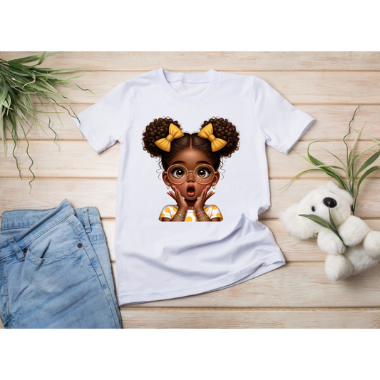 Kids Enchanted Girl With Yellow Bows T-Shirt