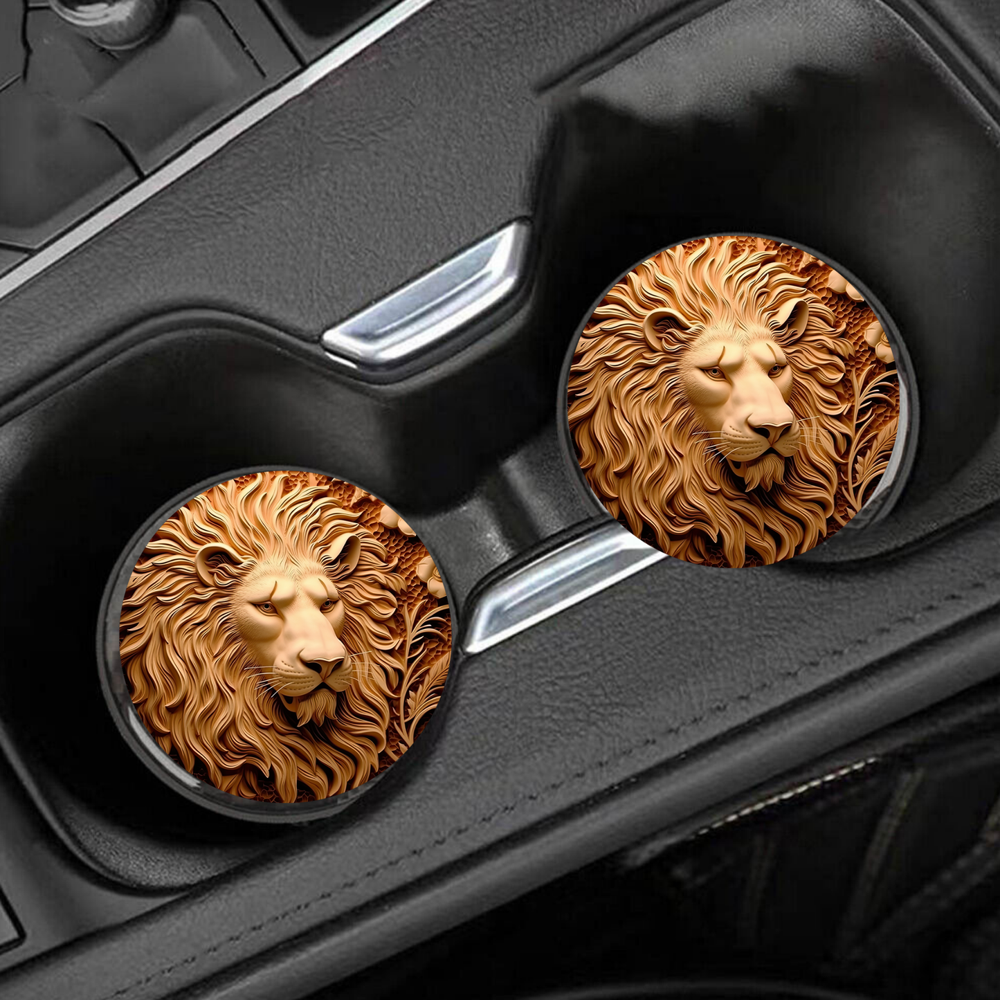 Lion Car Coaster Set