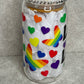 Love Is Love 16oz Glass Can Cup With Bling Lid