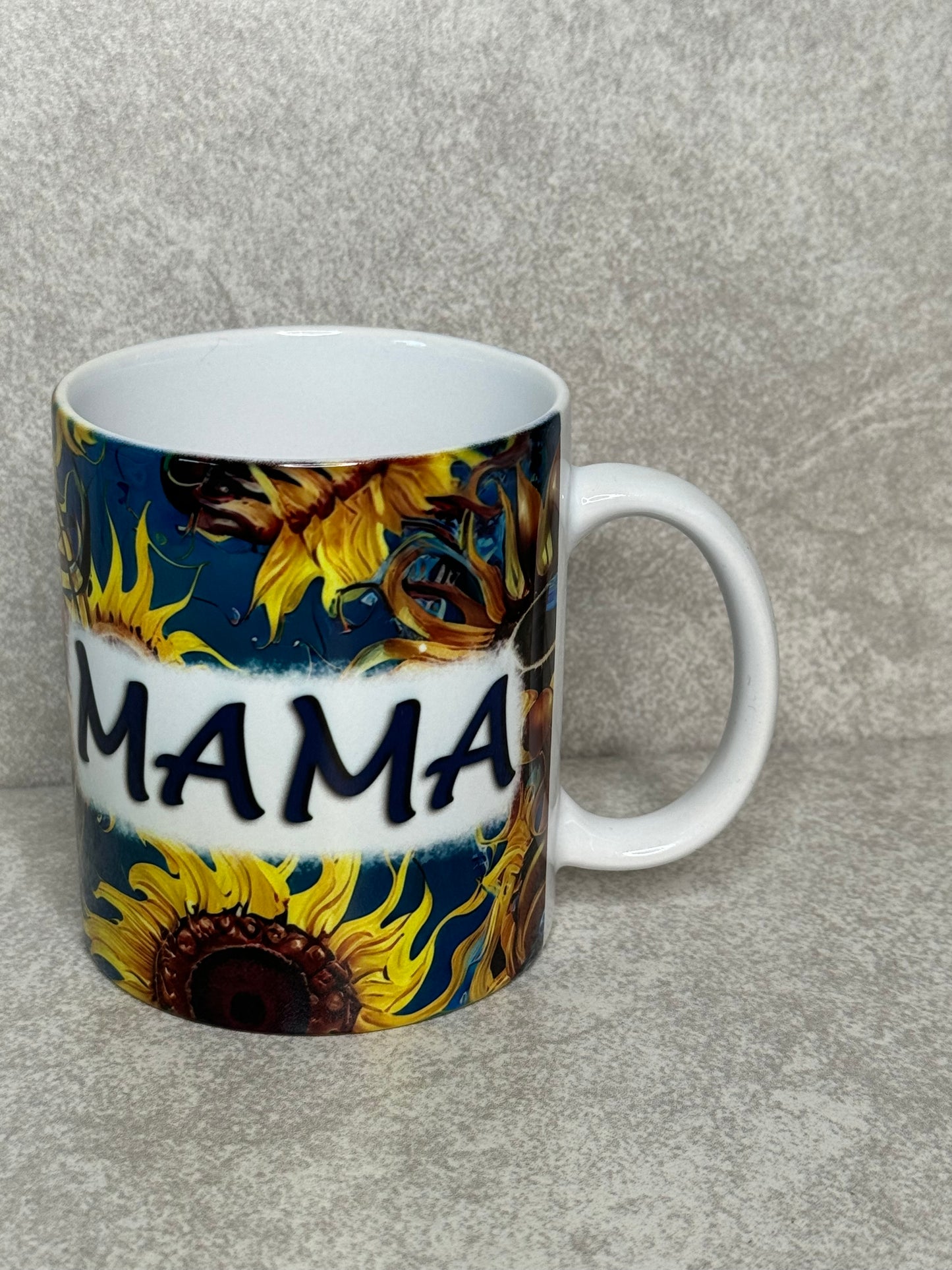 MAMA Blue With Sunflowers 11oz Mug