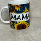 MAMA Blue With Sunflowers 11oz Mug