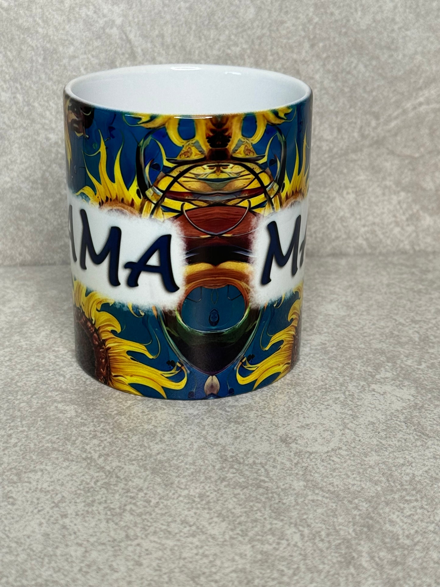 MAMA Blue With Sunflowers 11oz Mug