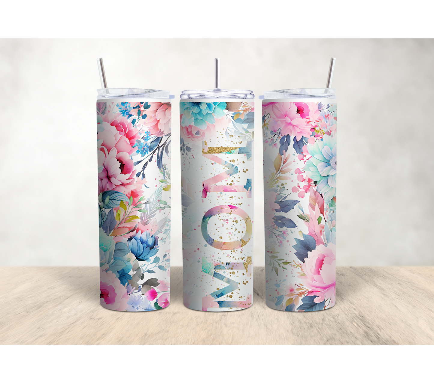 MOM multicolor Flowers 20oz Tumbler