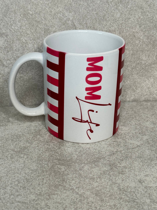 Mom Life With Stripes 11oz Mug