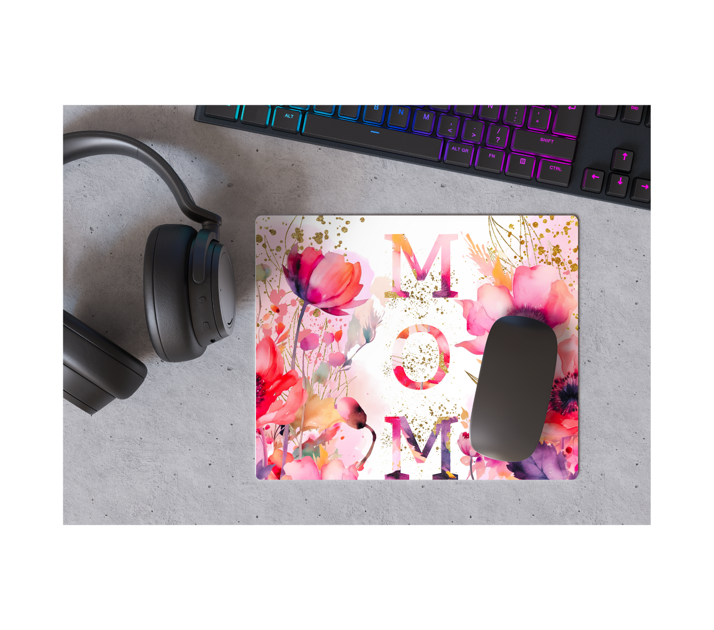 Mom Pink Watercolor Mousepad