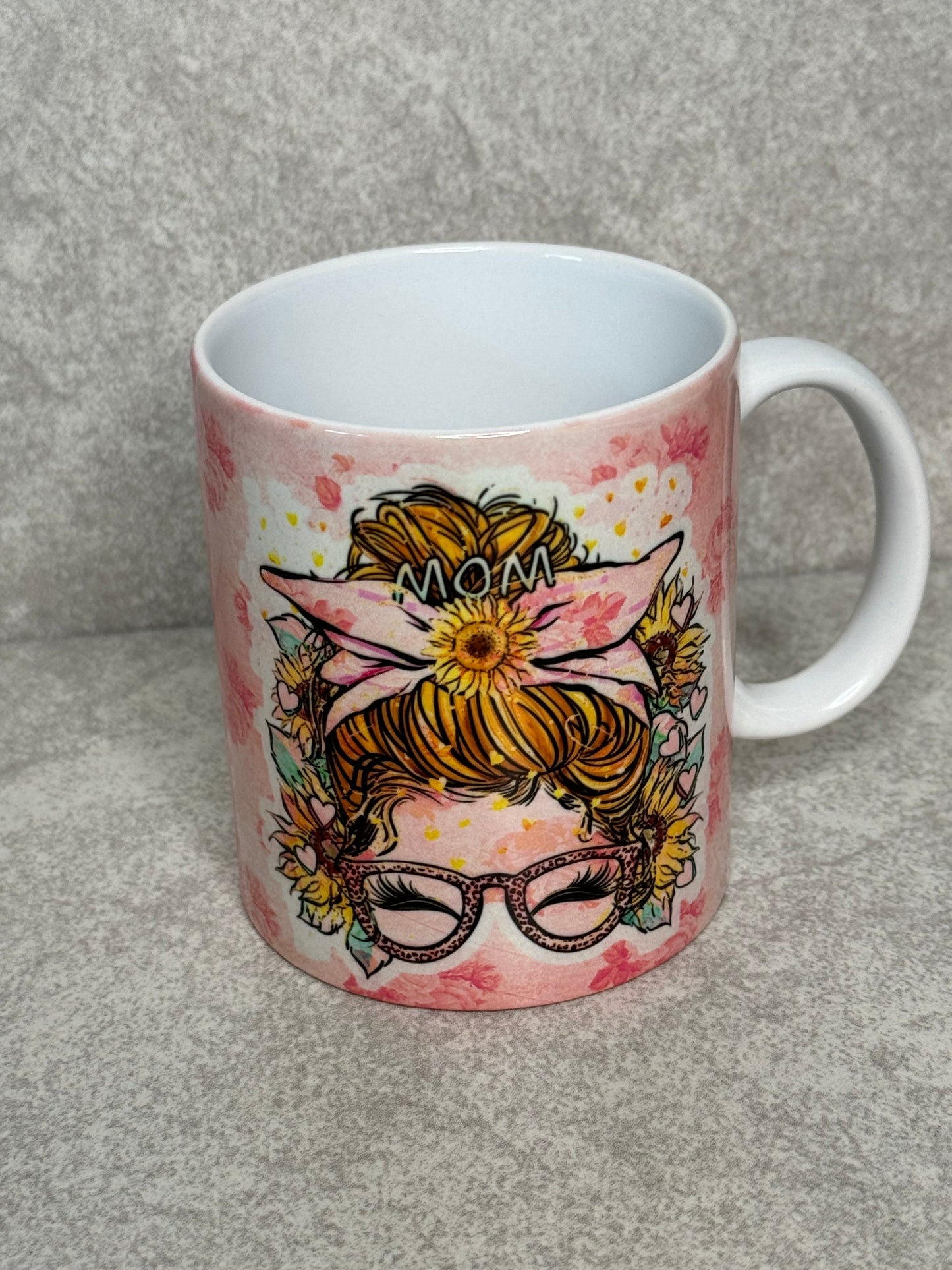 Mom With Pink Glasses 11oz Mug