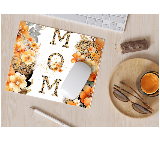 Mom With Leopard Fall Flowers Mousepad