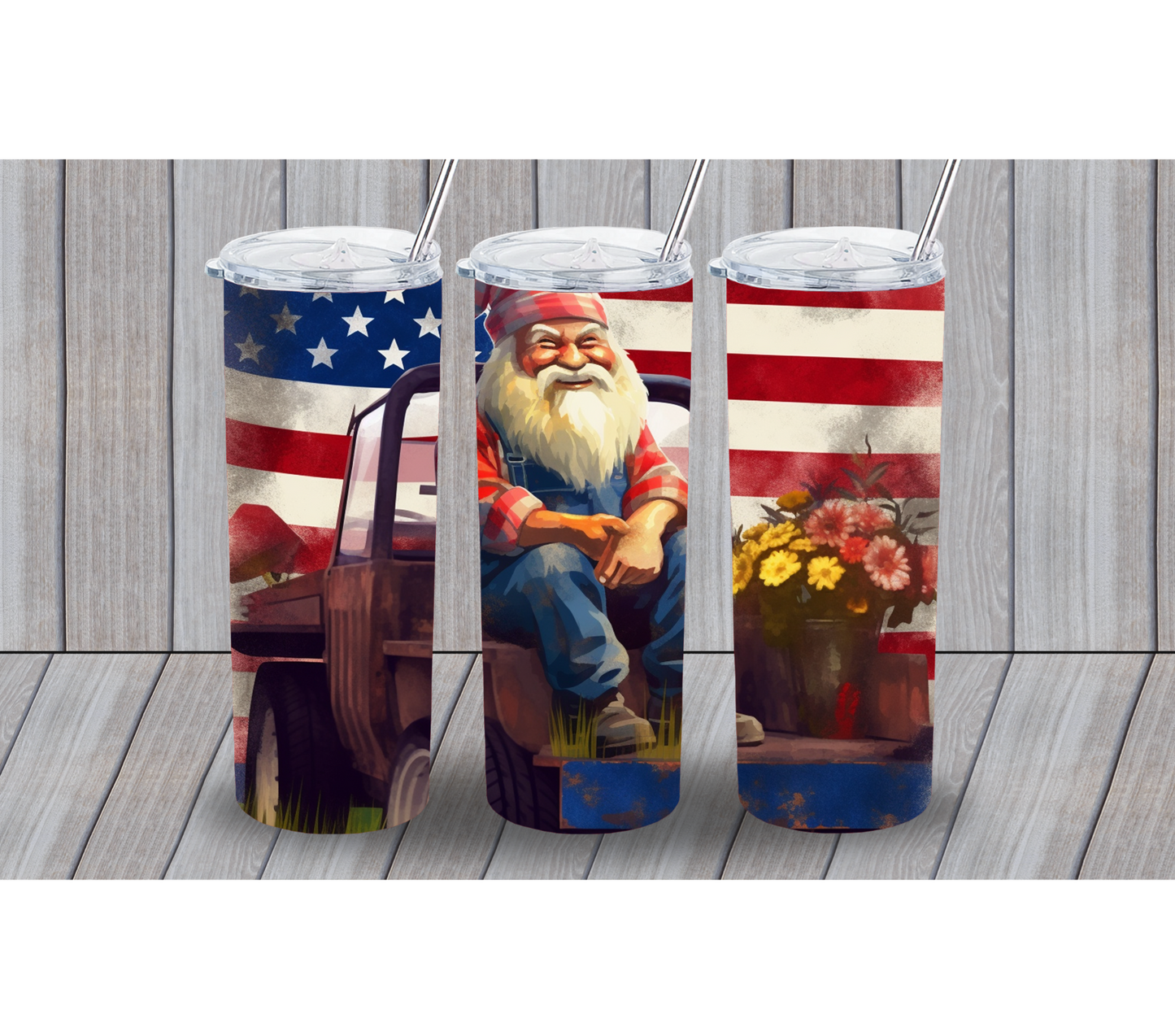 Old man on truck 4th of July 20oz Tumbler