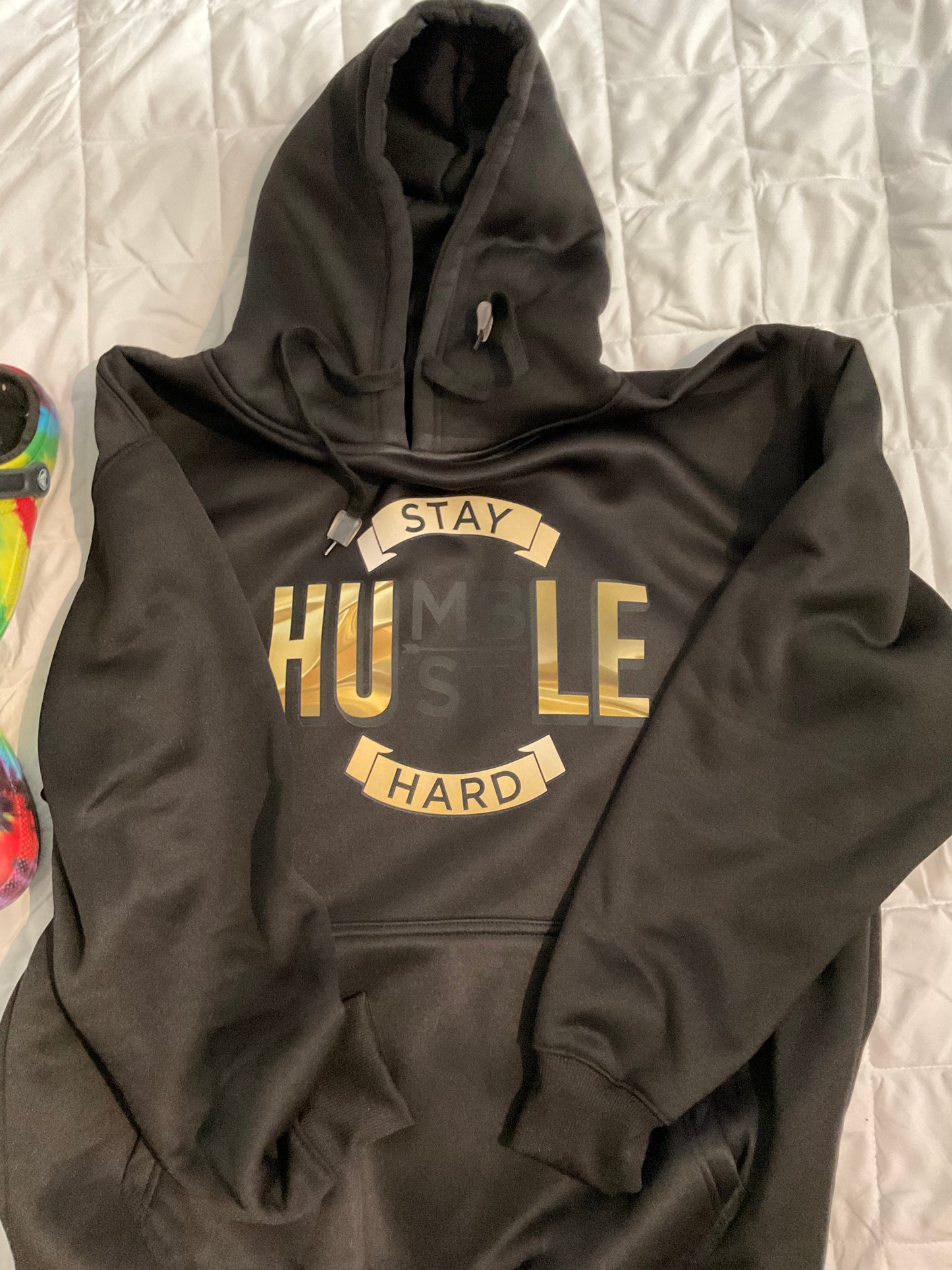 Stay Humble Hustle Hard Black Hoodie Size XL