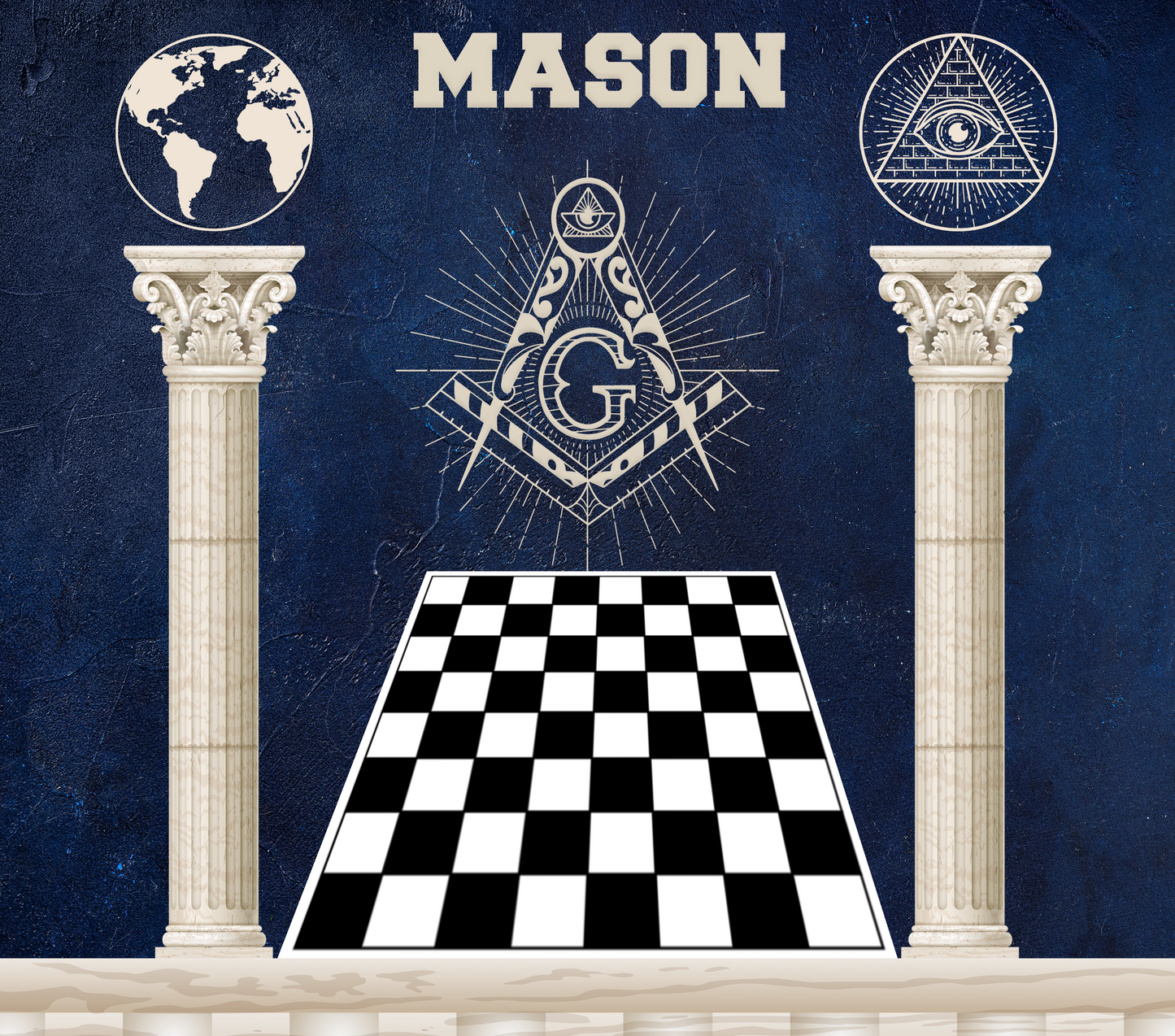 Mason 20oz Tumbler with columns and checkerboard