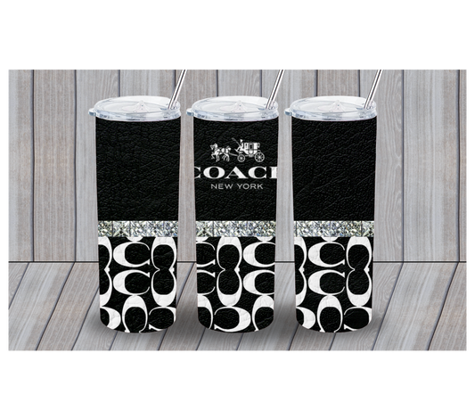 Designer Black and White 20oz Tumbler