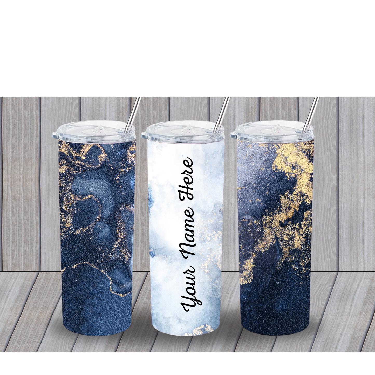 BLUE AND GOLD MARBLE 20OZ TUMBLER