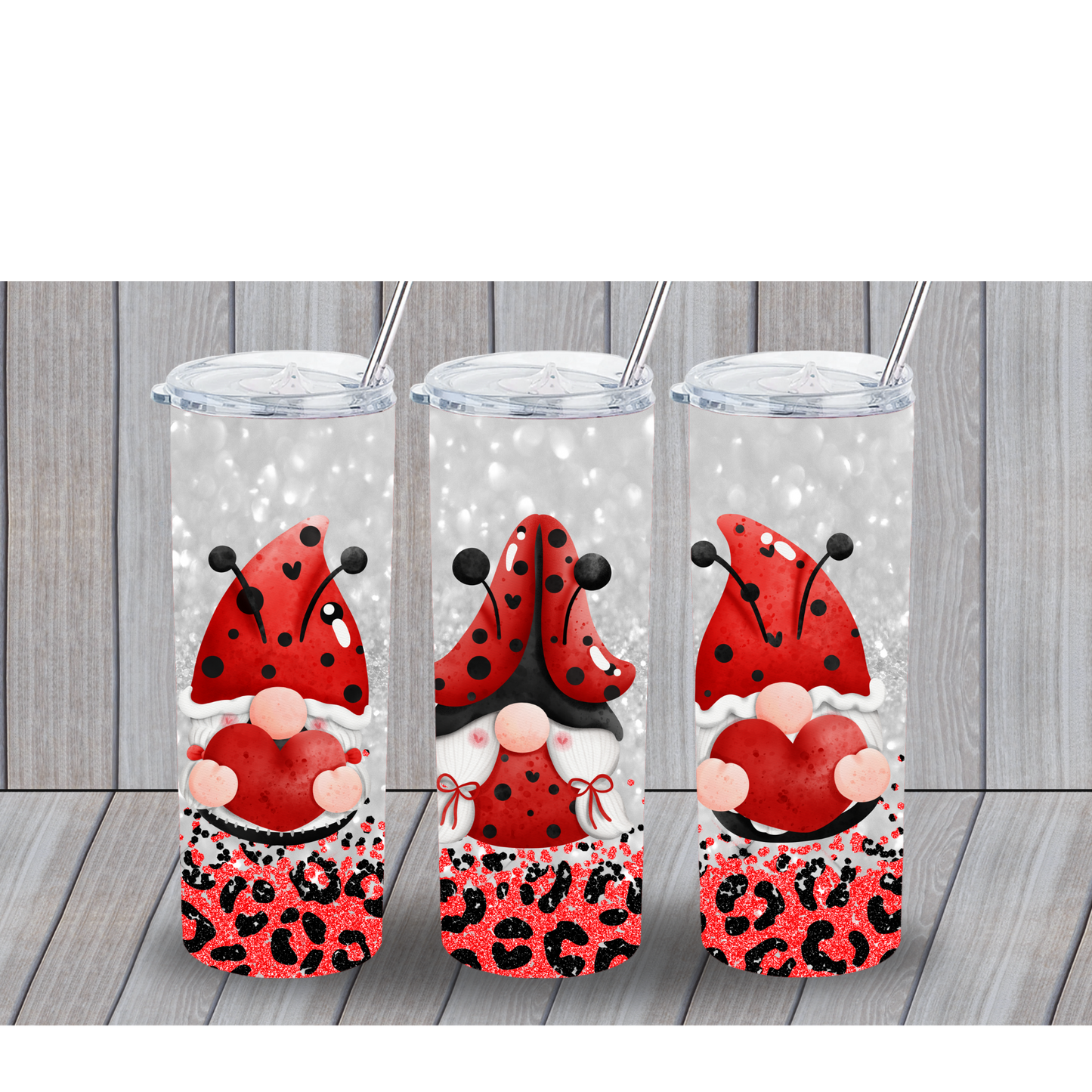 CHRISTMAS GNOMES WITH LEOPARD 20OZ TUMBLER