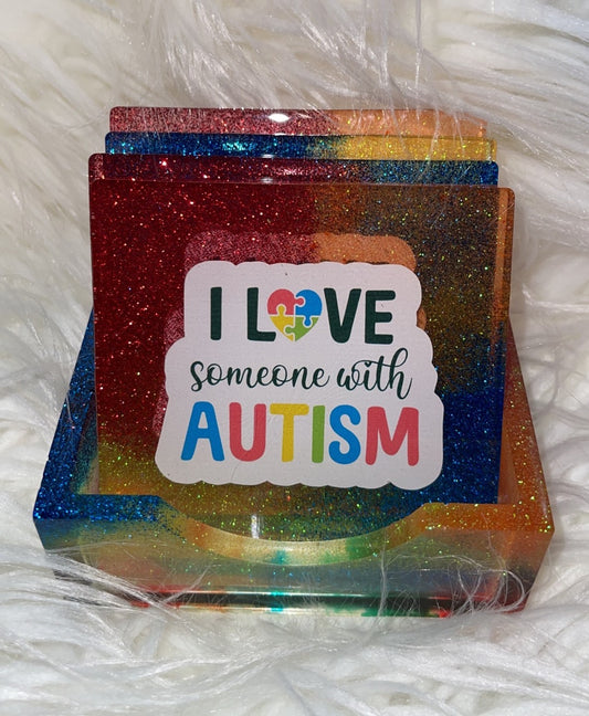 Autism Coaster Set- I love someone with Autism