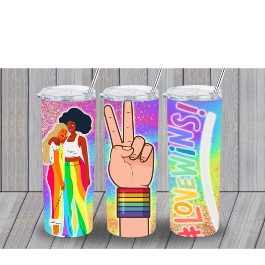 LOVE WINS LGBT LGBTQ 20OZ TUMBLER