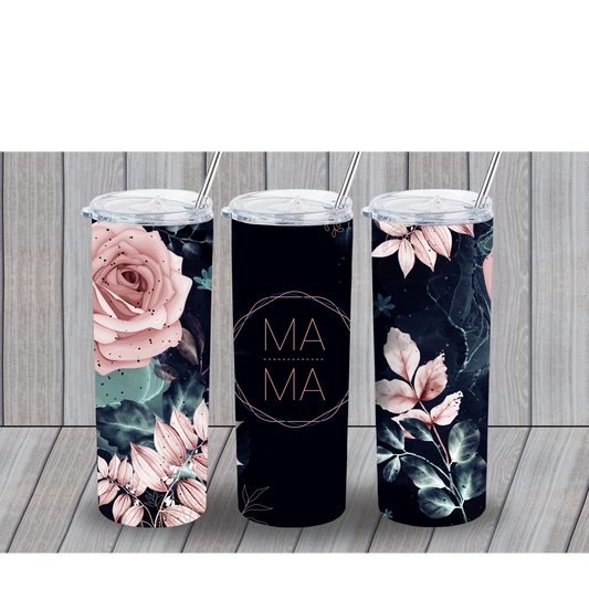 MAMA WITH PINK ROSES 20OZ TUMBLER