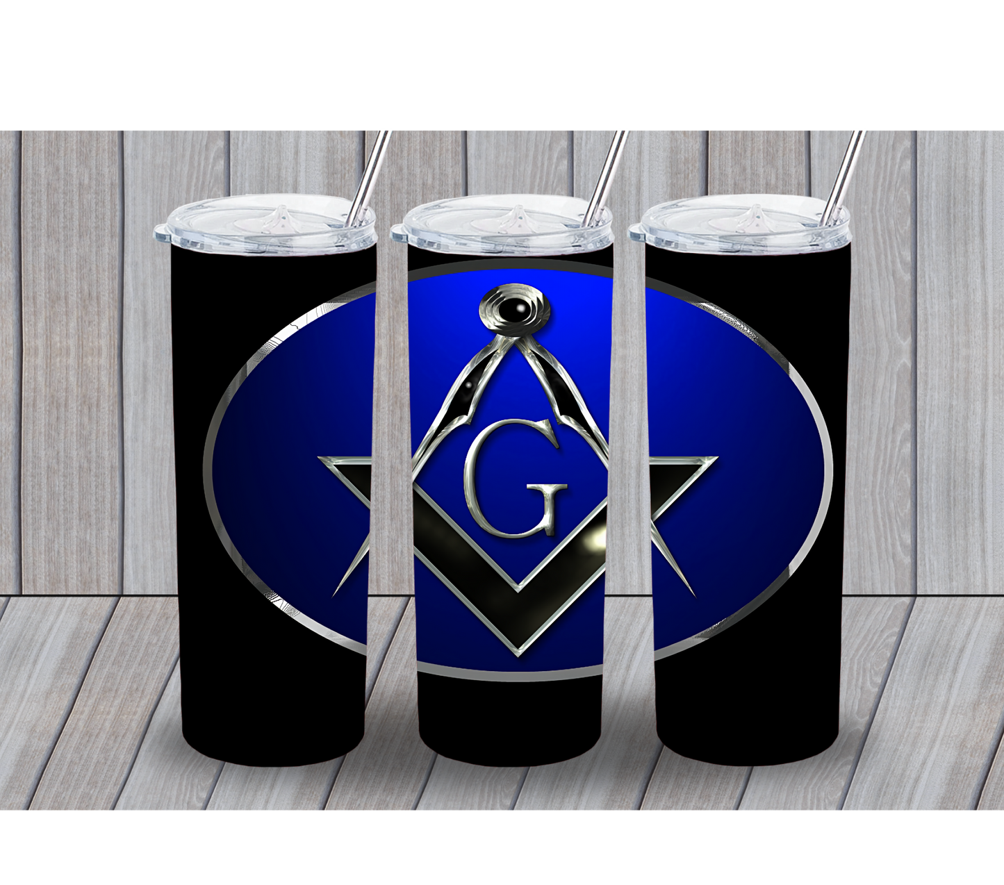 Blue and Black Mason 20oz Tumbler