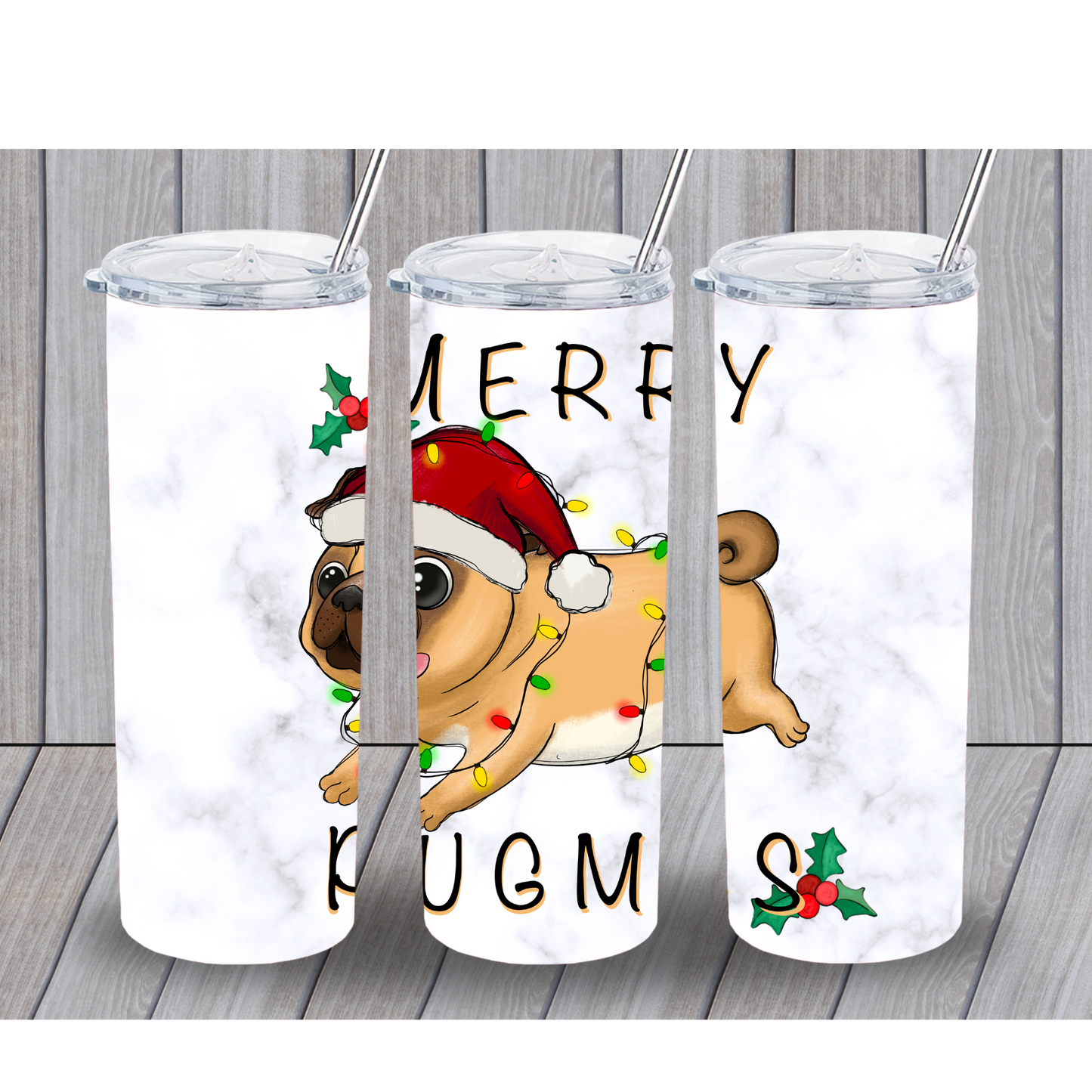 MERRY PUGMAS 20OZ TUMBLER