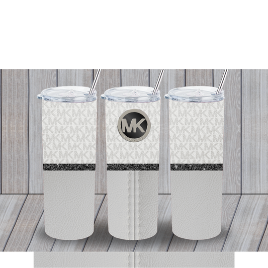 MK INSPIRED SILVER W/BLACK LINES 20OZ TUMBLER