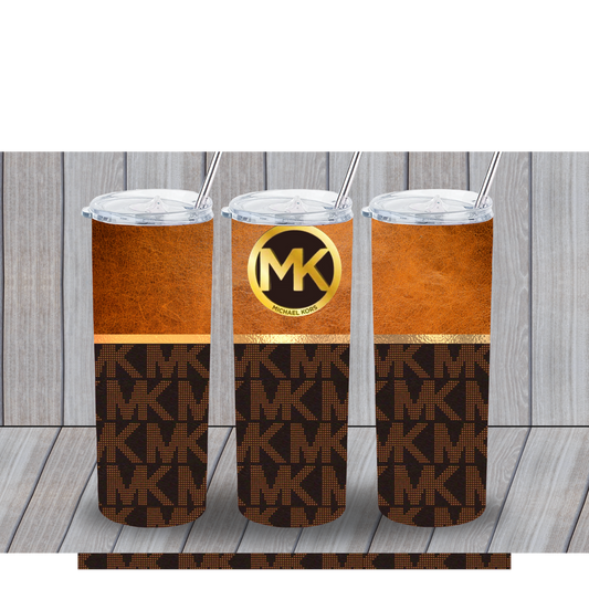 MK INSPIRED WITH GOLD TRIM 20OZ TUMBLER