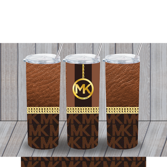 BROWN MK INSPIRED W/CHAIN WRAPPING 20OZ TUMBLER